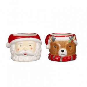 VASO 2MOD. D15,5 H12cm babbo natale/renn