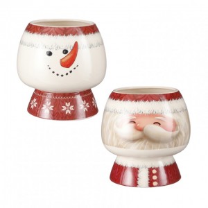 VASO 2MOD. D19 H19,5 cm pup. neve/sant