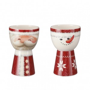 VASO 2MOD. D12 H18,5 cm pup. neve/santa