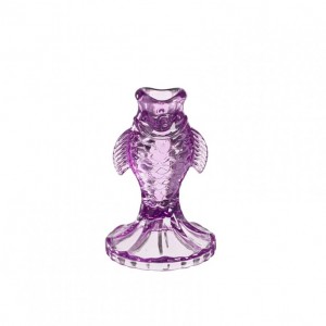 CANDELABRO PESCE vetro 8X8 H12 - lilac