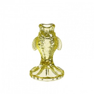 CANDELABRO PESCE vetro 8X8 H12 - yellow