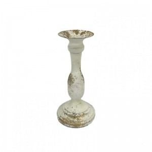 SINGLE FLAME CANDELABRA met.D11 H25-whit