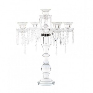 CANDLESTICK crystal H58cm -5 fires