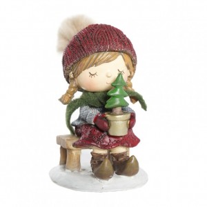BIMBA RESINA C/ALBERO H15 cm