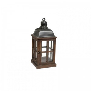 LANTERNA LEGNO 21X21XH48cm - brown