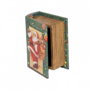 SCATOLA/LIBRO BABBO NATALE 13X6 H17CM