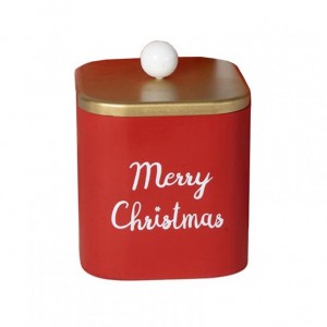 BARATTOLO LEGNO XMAS 23X23X30cm - rosso