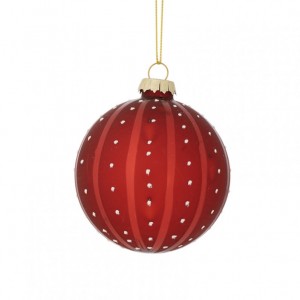 SFERA VETRO DOTS D12cm - rosso