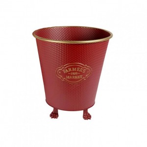 SECCHIELLO METALLO D40 H38cm - rosso