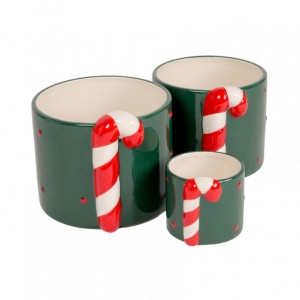VASO CANDY CANE set 3pz D13/11/7 -verde