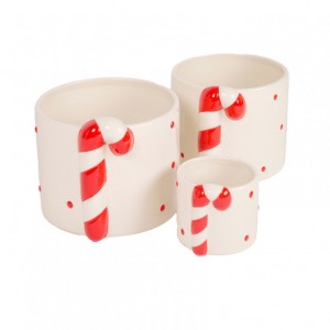 VASO CANDY CANE set 3pz D13/11/7 -bianco