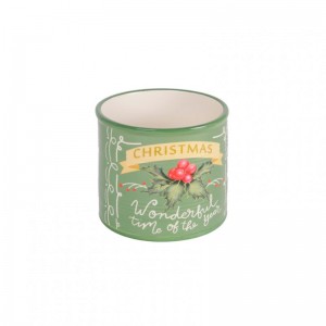 VASO CERAMICA MERRY XMAS D13 H12cm-verde