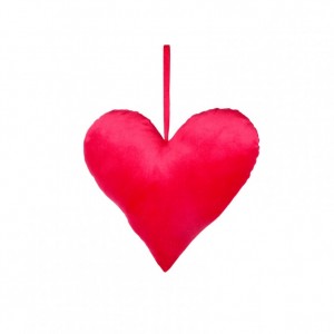 CUORE VELLUTO DA APP. 16X14cm - rosso