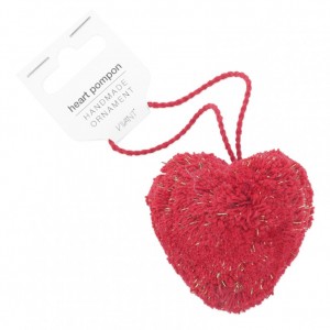 CUORE POMPON D6cm - rosso