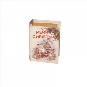 SCATOLA/LIBRO BABBO NATALE 9X4,5 H12CM