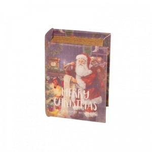 SCATOLA/LIBRO BABBO NATALE 13X6 H17CM
