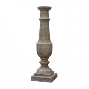 CANDELABRO LEGNO D12 H41 cm - sbiancato