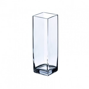 SQUARE GLASS VASE 30X10X10 CM