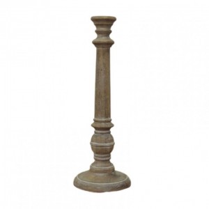 CANDELABRO LEGNO D16 H46 cm - sbiancato