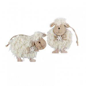 WOOD SHEEP 2MOD.DA APP.H16CM - 4 pcs.