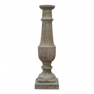 CANDELABRO LEGNO D15 H51 cm - sbiancato