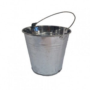 TIN BUCKET D19 H17cm - gray