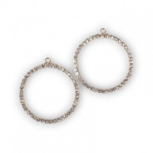 STRASS CIRCLE D3,2 cm 12pcs - gold / klar