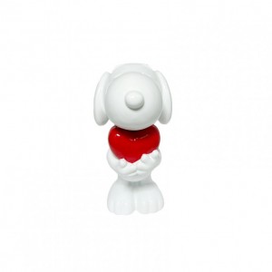 CANE snoopy RESINA C/CUORE H27- white
