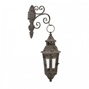 MET. LANTERN WALL HOOK 16X16X42 cm