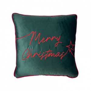 CUSCINO MERRY CHRIST.47X47 VELLUTO-verde
