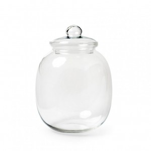 GLASS JAR WITH COVER D24.5 H25 CM