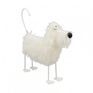 DOG RES.26XH28cm - white