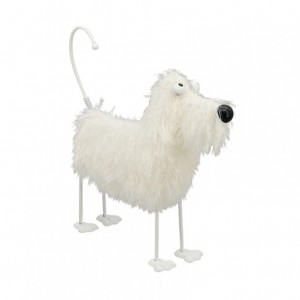 DOG RES.36XH37cm - white