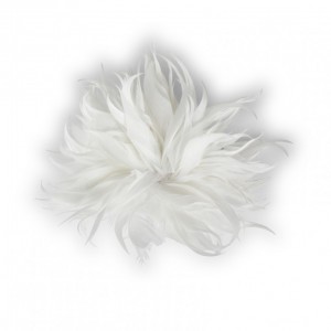 FIORE PIUME C/CLIP 17/20cm 2pz - bianco