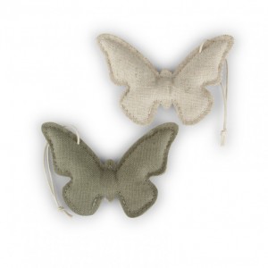 FARFALLA H11,5cm 14pz - grigio/verde