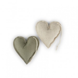 CUORE H14cm 14pz - grigio/verde