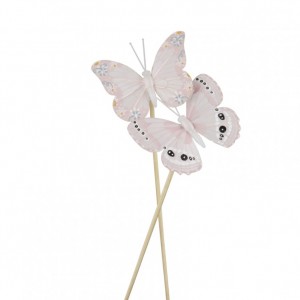 PICK FARFALLA H30,8cm 12pz - rosa