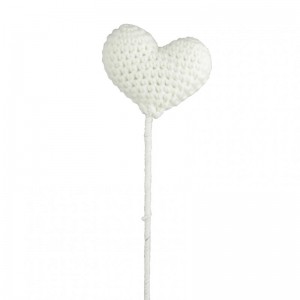 PICK CUORE UNCINETTO 33,5cm 3pz-bianco