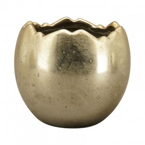 STONEWARE VASE 17XH15cm - gold