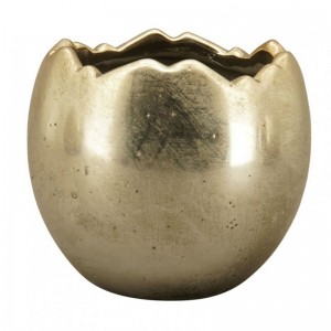 STONEWARE VASE 21,5XH20cm - gold