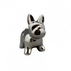 BULLDOG CERAM. 15,5X9,5 H16,5cm - silver
