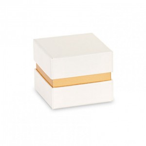 SCATOLA 7x7x6cm 6pz - avorio/oro