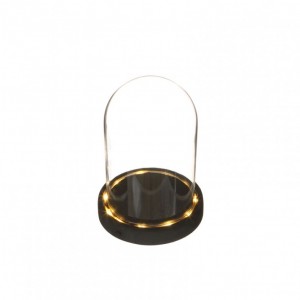 GLASS BELL D12 H16.5 cm w / led-black