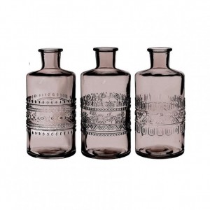 PORTO GLASS BOTTLE D7.5 H14.5 gray