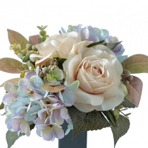 ROSE/ORTENSIE mazzo H34CM RO-cream/blu *