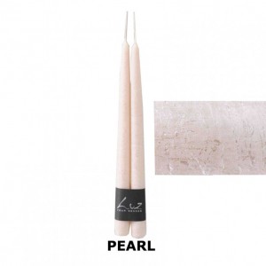 S / 2 METAL CANDLES cm30x2,2 - pearl