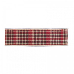 N/TARTAN 25MM 20MT - bordeaux black