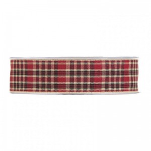 N/TARTAN 25MM 20MT - bordeaux black