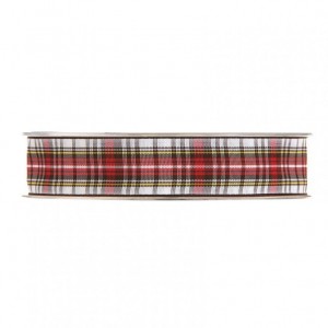 N/TARTAN 12MM 20MT - white red