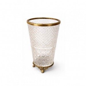 VASO VETRO E ALLUMINIO 13X12 H22CM -gold